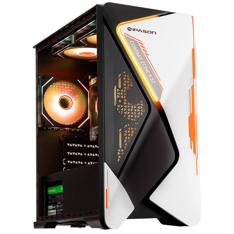 IPASON Gaming Desktop PC, AMD Ryzen 5 5600G(Upgrade to 5600GT), 1TB SS
