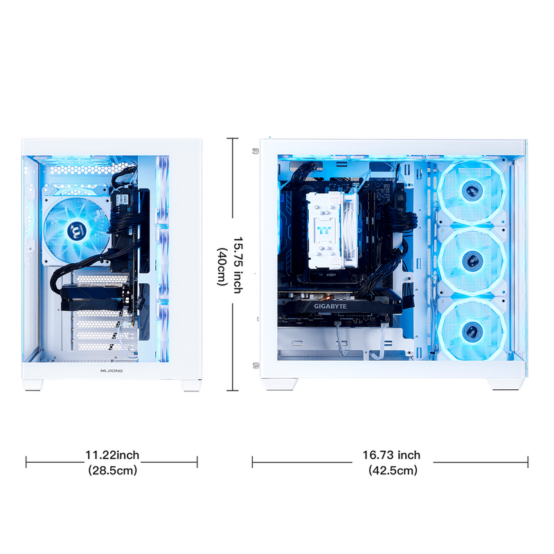 MLOONG PC Gamer Gaming Desktop, AMD Ryzen 5 5500, Radeon RX 6600 8GB,
