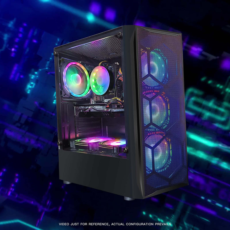 STGAubron Gaming PC Desktop Computer, Core I7 Up To 3.9GHz, Radeon RX 580 8G Graphics, 16G RAM, 512G SSD, WiFi 6, Bluetooth 5.0, RGB Fan X6, Windows 11 Home