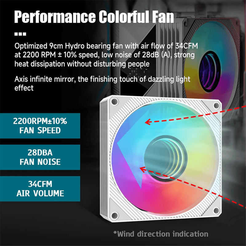 KF200 CPU Cooler ARGB Quiet Fan 2 Heat Pipes Air Radiator for FM1/FM2/