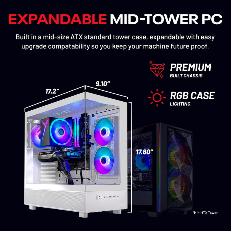 Skytech Gaming Azure 3 Gaming PC, AMD Ryzen 7 5700 3.7GHz, INTEL ARC B