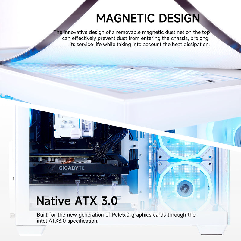 MLOONG PC Gamer Gaming Desktop, AMD Ryzen 5 5500, Radeon RX 6600 8GB,