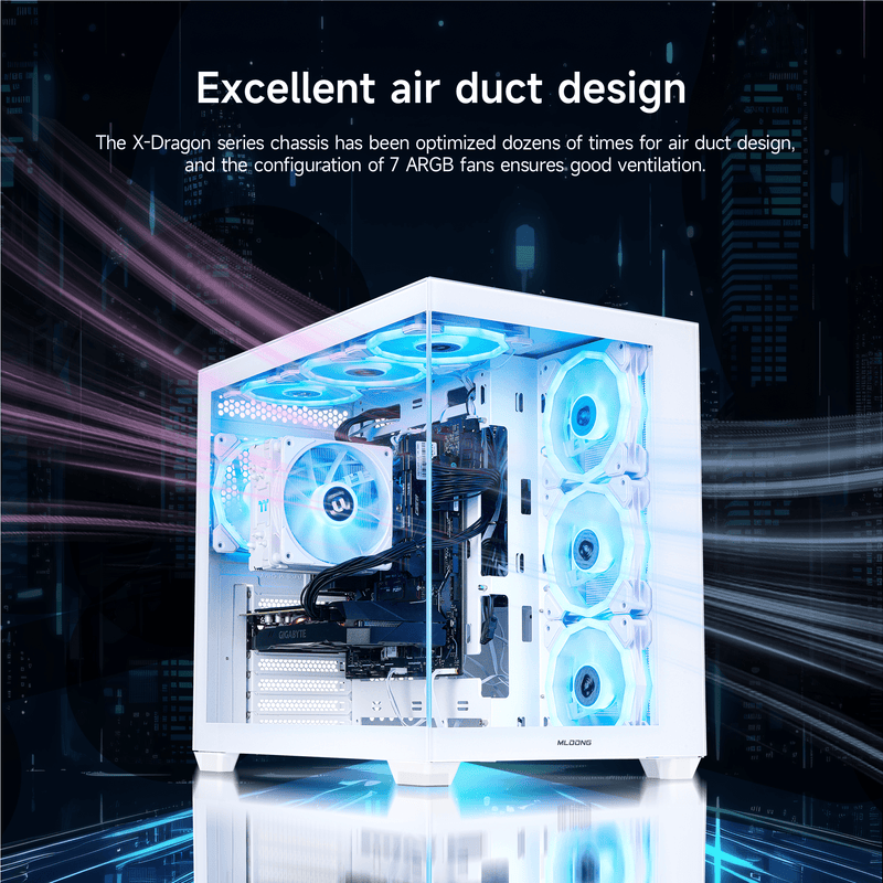 MLOONG PC Gamer Gaming Desktop, AMD Ryzen 5 5500, Radeon RX 6600 8GB,