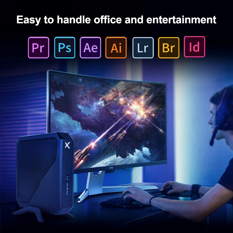 Mini Desktop PC for Gaming Industrial Data Processing VGA Display Output