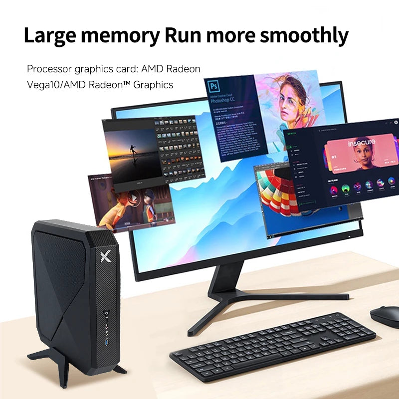 Mini Desktop PC for Gaming Industrial Data Processing VGA Display Output