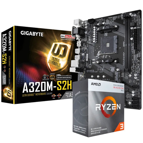 Used GIGABYTE A320M S2H Gaming AMD Ryzen 3 3200G Processor Combo