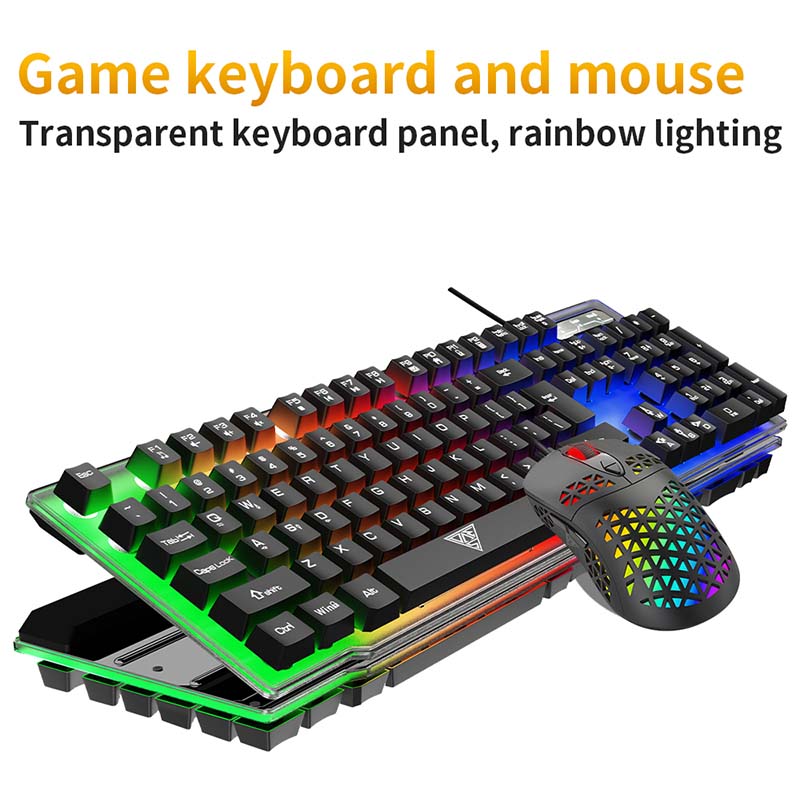 Cheap Slim Teclado Laser 104Key Rgb Backlight Electronic Wired Metal Combo