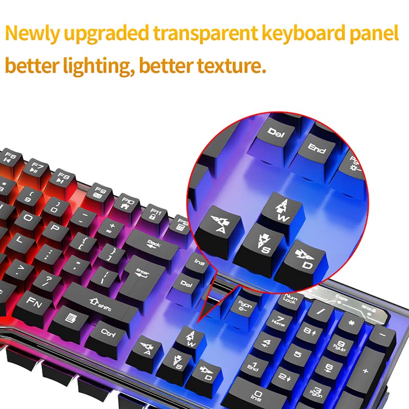 Cheap Slim Teclado Laser 104Key Rgb Backlight Electronic Wired Metal Combo