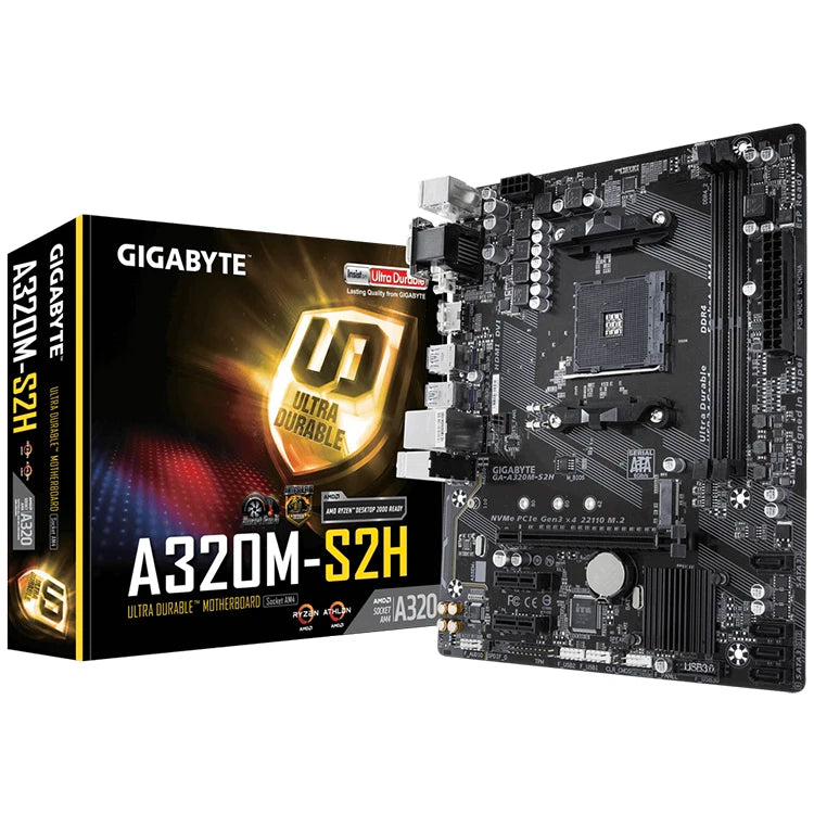 Used GIGABYTE A320M S2H Gaming AMD Ryzen 3 3200G Processor Combo