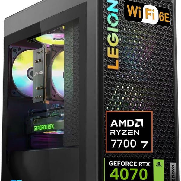 Lenovo Legion T5 Gen 8 Gaming Tower Desktop PC, AMD Ryzen 7700, 32GB D