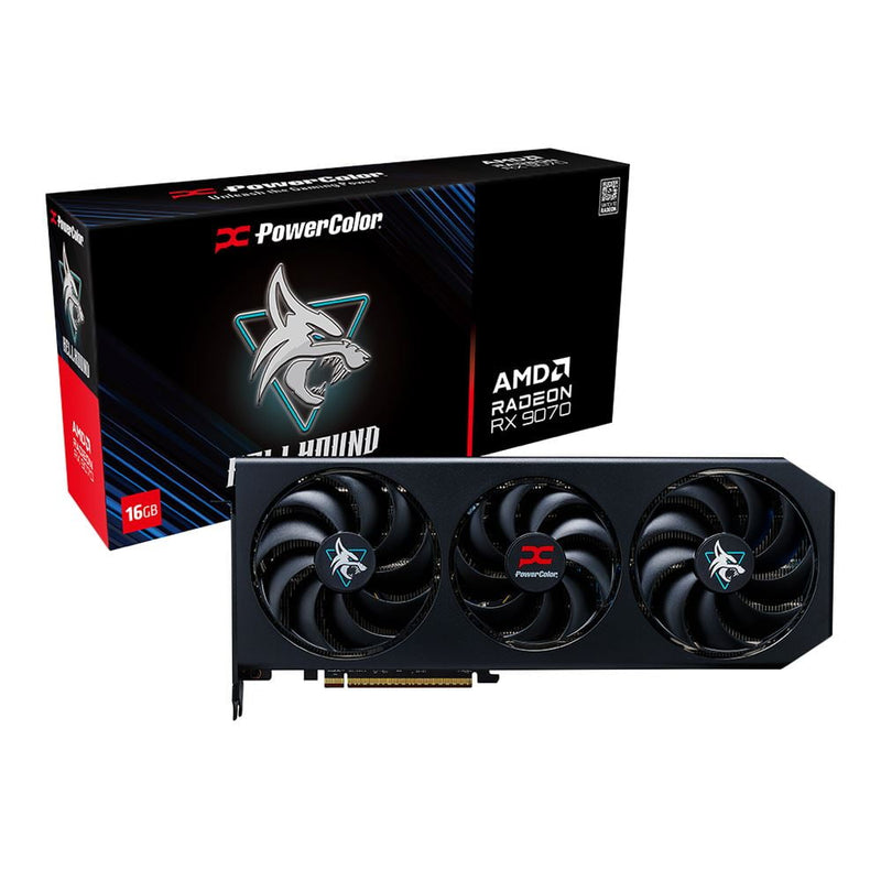 PowerColor AMD Radeon RX 9070 Hellhound Overclocked Triple Fan 16GB GD
