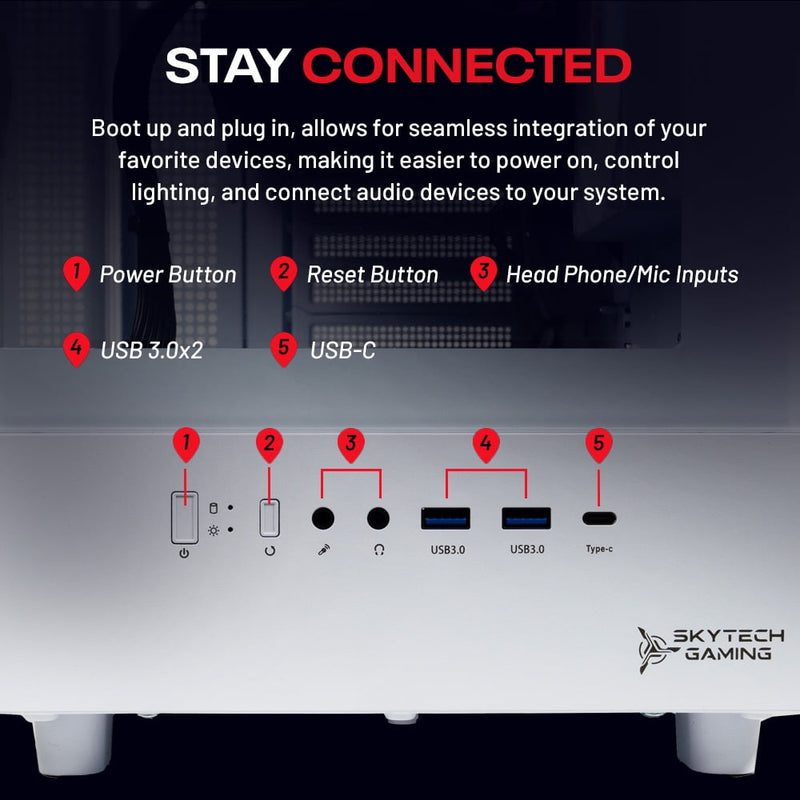 Skytech Gaming Azure 3 Gaming PC, AMD Ryzen 7 5700 3.7GHz, INTEL ARC B