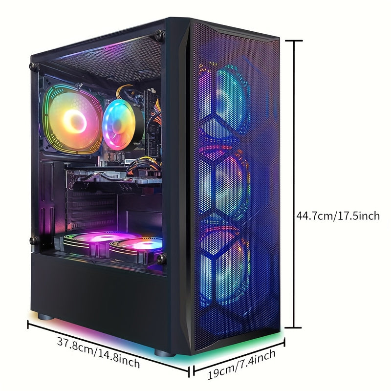 STGAubron Gaming PC Desktop Computer, Core I7 Up To 3.9GHz, Radeon RX 580 8G Graphics, 16G RAM, 512G SSD, WiFi 6, Bluetooth 5.0, RGB Fan X6, Windows 11 Home