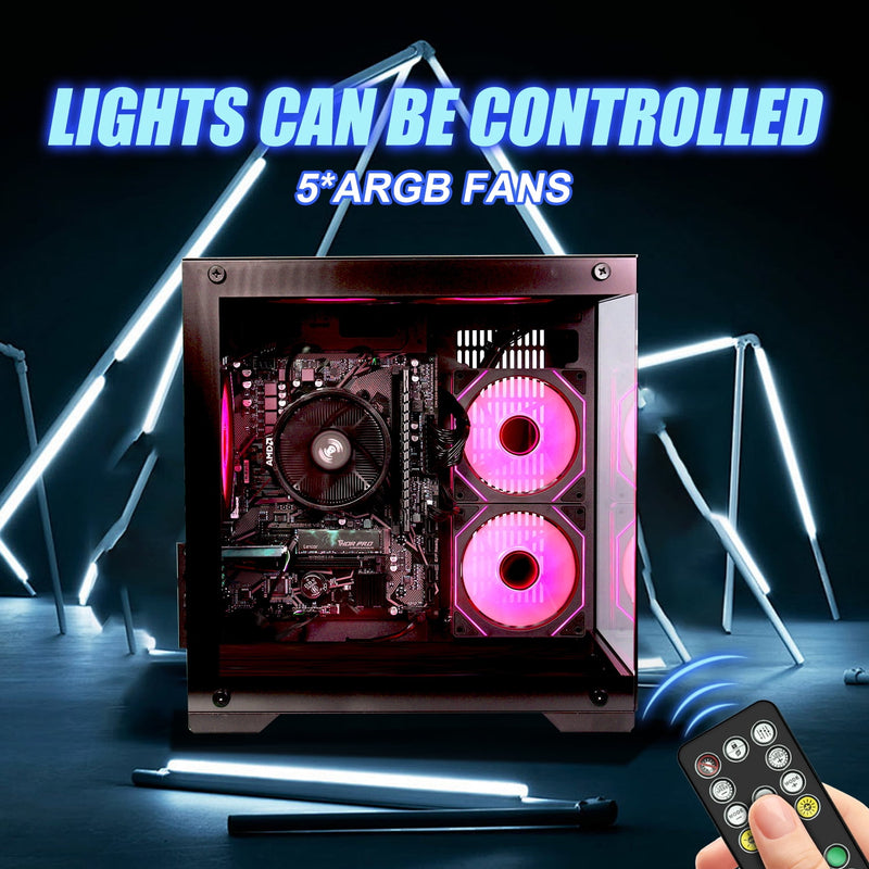 ICEWOLF Gaming Desktop PC AMD Ryzen 7 5700G Radeon Vega graphics,16GB