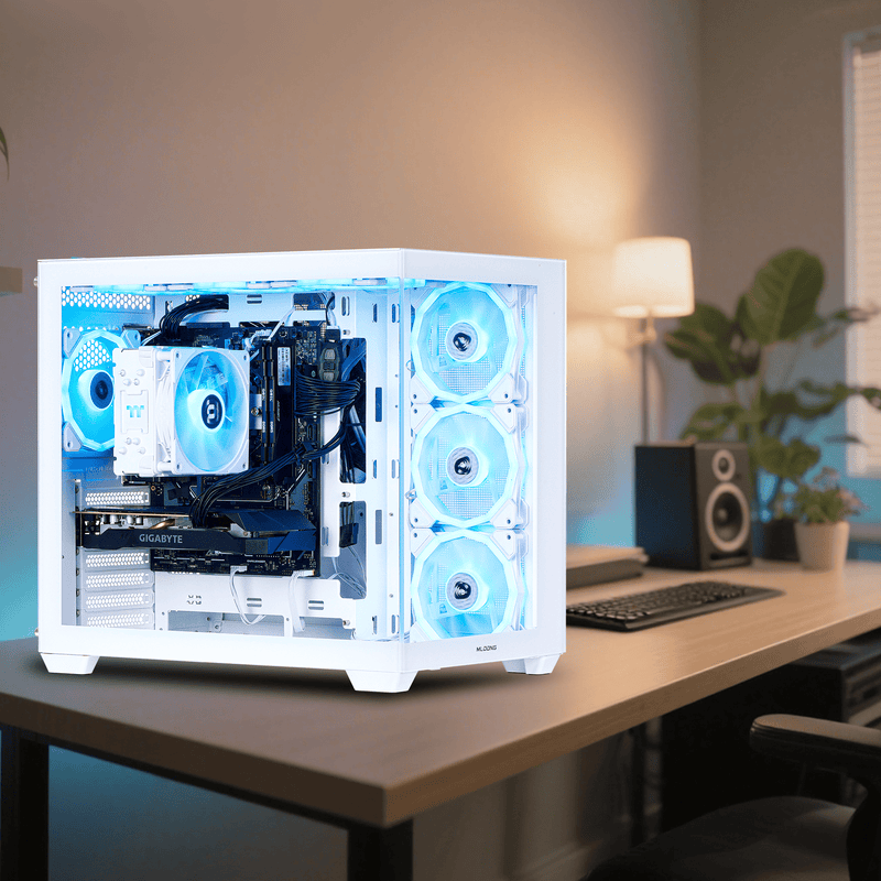 MLOONG PC Gamer Gaming Desktop, AMD Ryzen 5 5500, Radeon RX 6600 8GB,