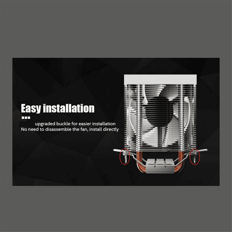 KF200 CPU Cooler ARGB Quiet Fan 2 Heat Pipes Air Radiator for FM1/FM2/